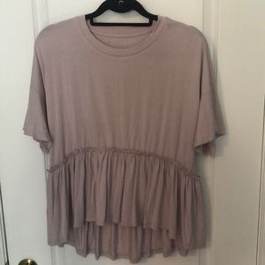 Blush Pink Peplum Style Shirt